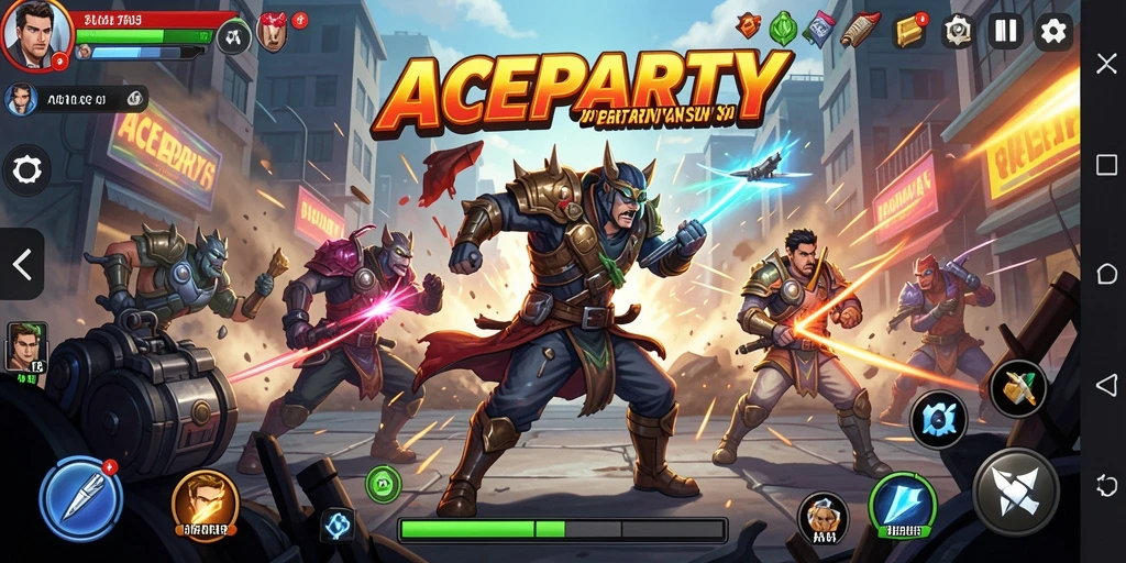 Gameplay ACEPARTY yang seru dan mendebarkan saat bertarung.