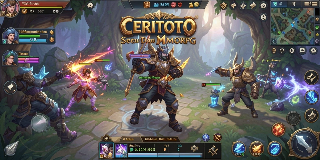Screenshot CERITOTO menampilkan aksi pertempuran seru dalam dunia MMORPG.