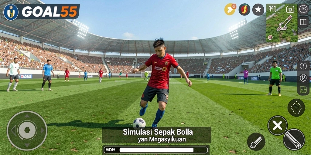 Tampilan gameplay GOAL55 yang menarik dan mendebarkan.