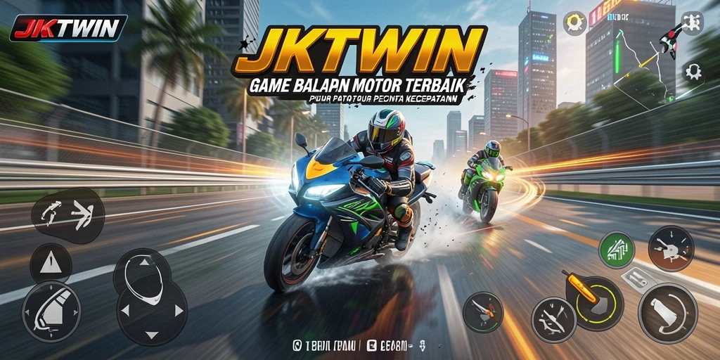 Screenshot menampilkan balapan motor seru dengan grafis menawan.