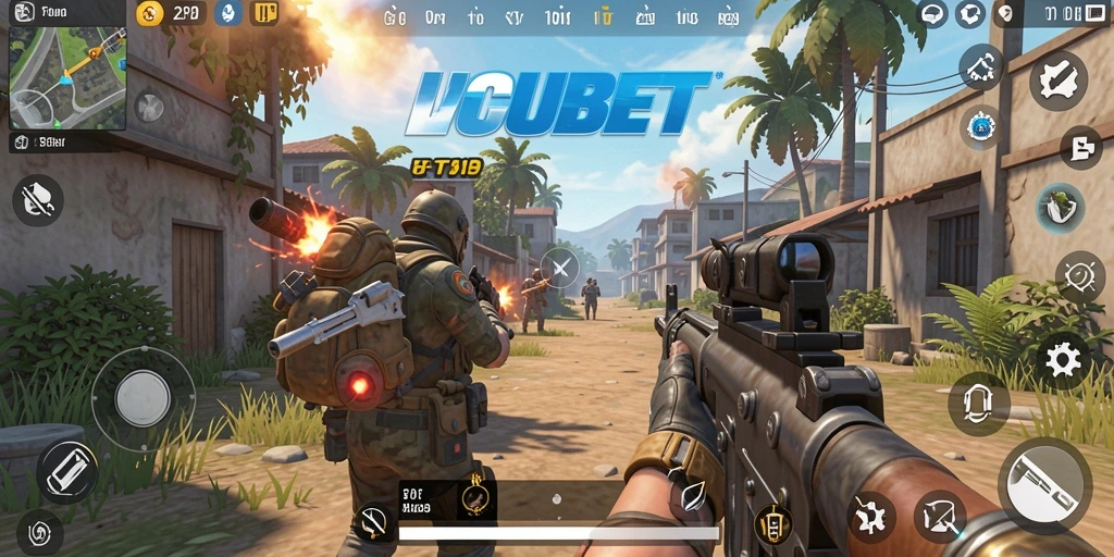Tampilan gameplay menarik dari LUCUBET dengan aksi tembak-menembak.