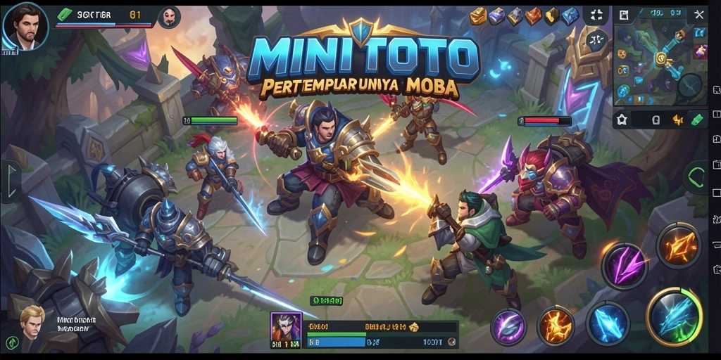Tampilan gameplay seru dengan karakter MOBA unik.