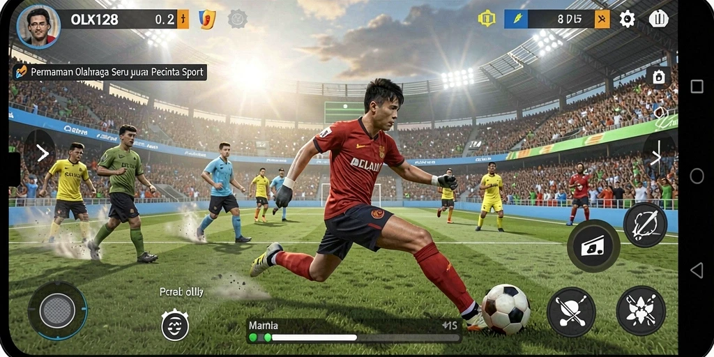 Tampilan gameplay <strong>OLX128</strong> yang mendebarkan dan menampilkan aksi olahraga.