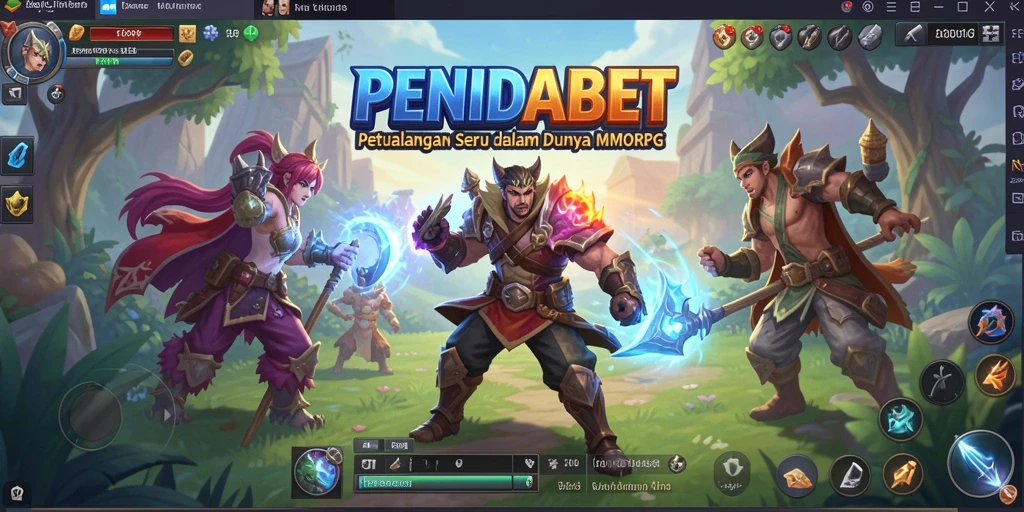 Screenshot PENIDABET yang menampilkan aksi pertarungan epik di dunia MMORPG.