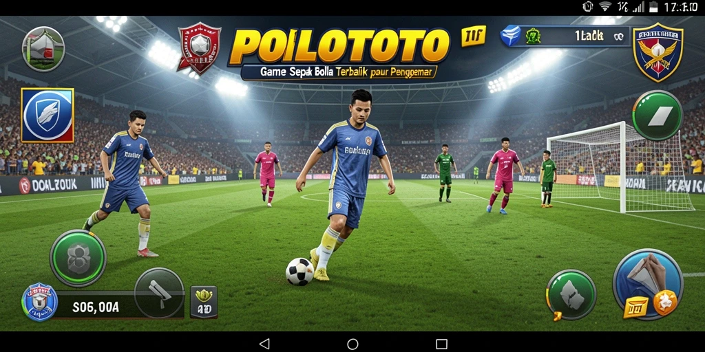 Screenshot POLOTOTO menampilkan momen mendebarkan dalam pertandingan sepak bola.