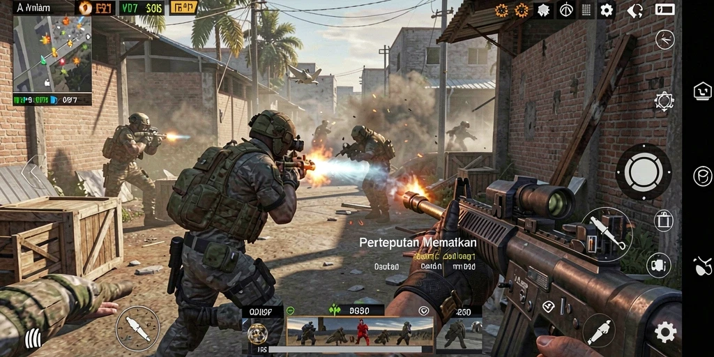 Gameplay intens PP7 dengan pertempuran seru dan grafik berkualitas tinggi.