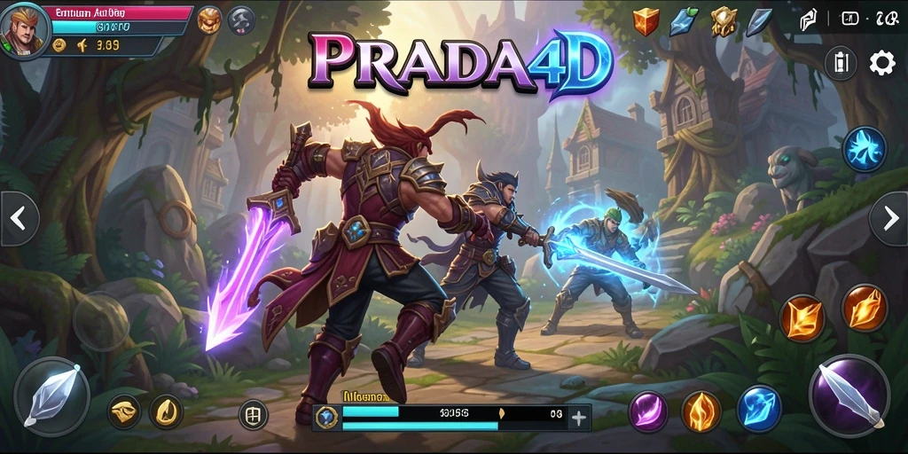 Tangkapan layar dalam aksi seru dari PRADA4D di dunia ARPG.