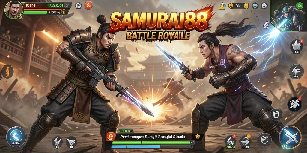 Tangkapan layar <strong>SAMURAI88</strong> menampilkan aksi pertempuran yang mendebarkan.