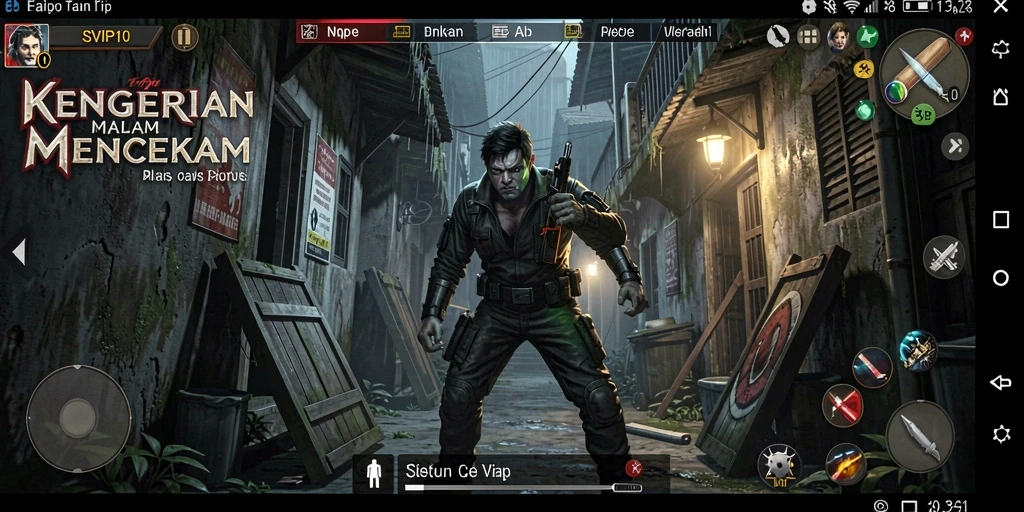Tampilan gameplay SVIP10 dengan suasana Horror yang mencekam.