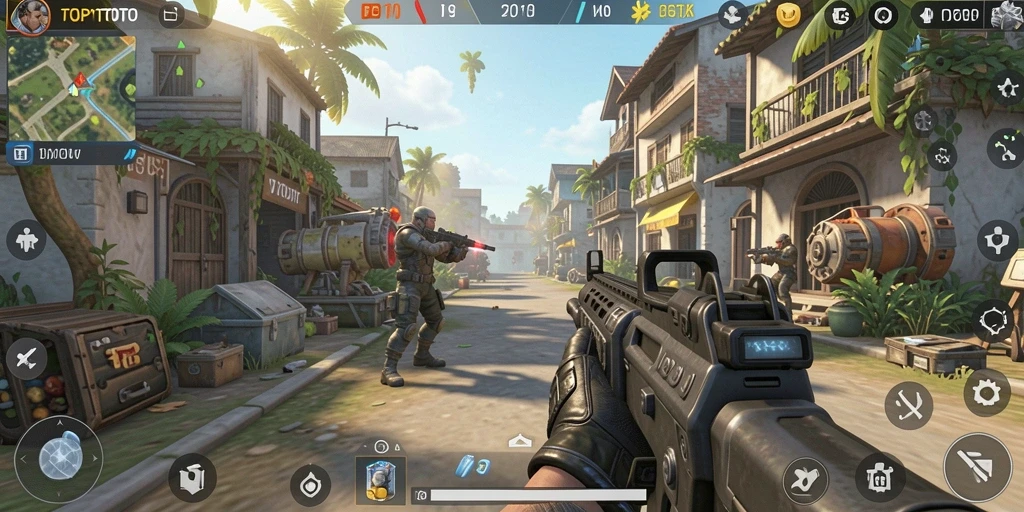 Screenshot menampilkan aksi seru dalam gameplay TPS TOP1TOTO.