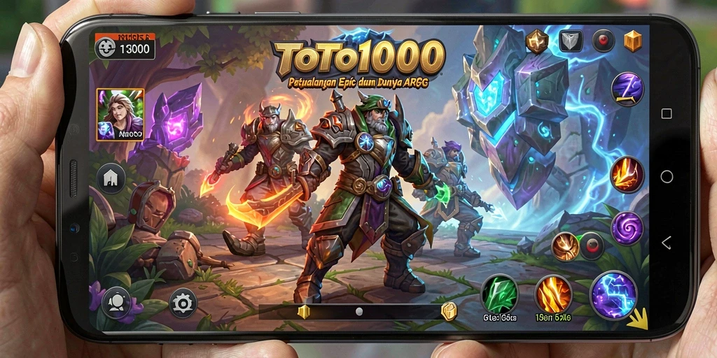 Screenshot TOTO1000 menampilkan aksi pertempuran yang epik dalam dunia ARPG.