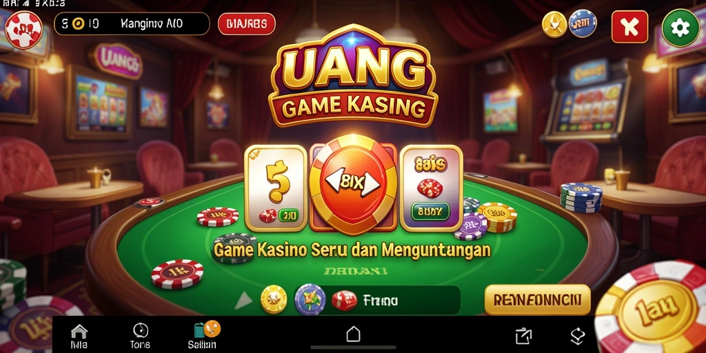 Screenshot UANG menampilkan gameplay kasino yang menarik.