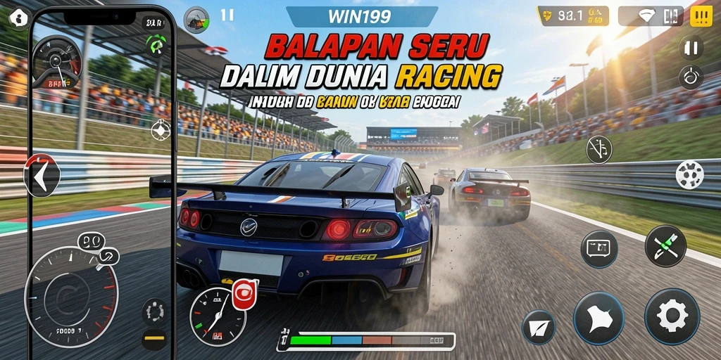 Tangkapan layar menunjukkan gameplay balapan yang seru dan mendebarkan.