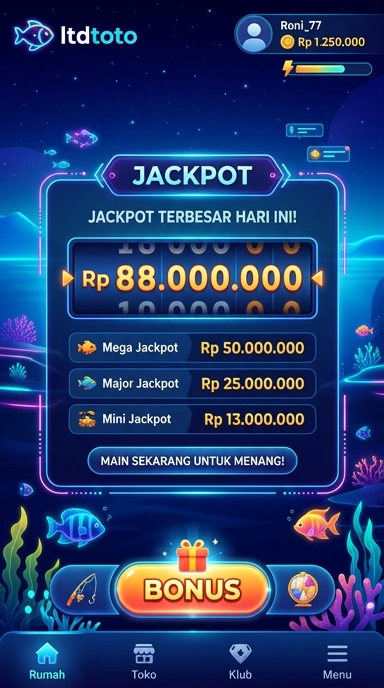 Tampilan utama aplikasi ltodtoto yang menarik.